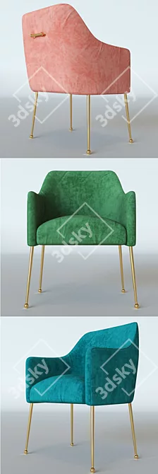 Luxurious Velvet Armchair: Anthropologie Elowen 3D model image 2