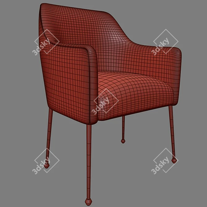 Luxurious Velvet Armchair: Anthropologie Elowen 3D model image 3