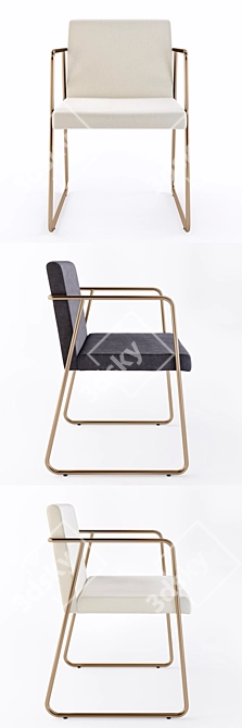 Sleek CB2 Rouka Chair 3D model image 2