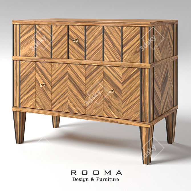 Elegant Louvre Rooma Console 3D model image 1