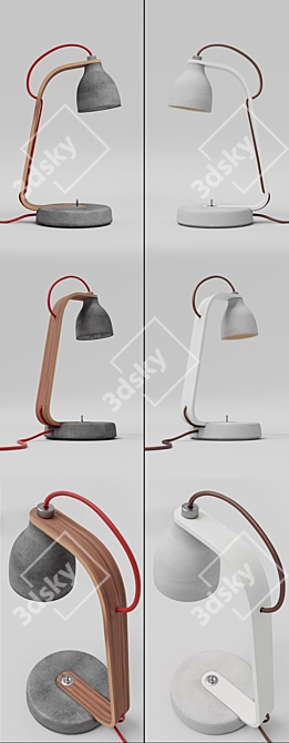 Minimalist Concrete Desk Light 3D model image 2