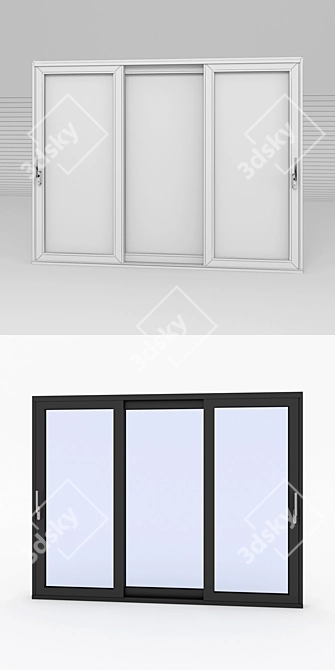 Schuco ASS 70.HI Sliding Door: Custom Sizes, Versatile Design 3D model image 3