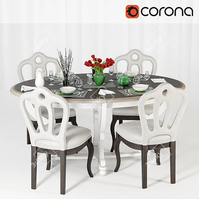 Elegant Dining Set: Garda Decor 3D model image 1