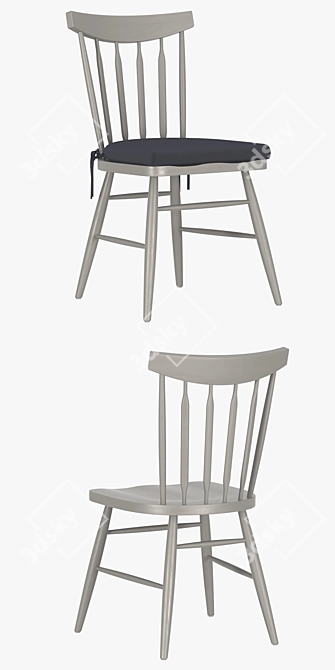 Crate & Barrel Willa Dove Chair - Timeless Wood Design 3D model image 3