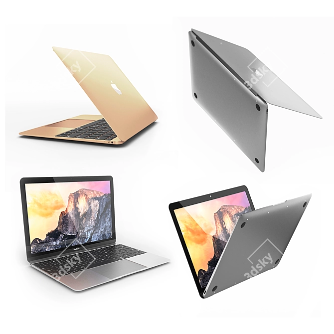 Apple MacBook 2015: Powerful 3D Rendering Tool 3D model image 2