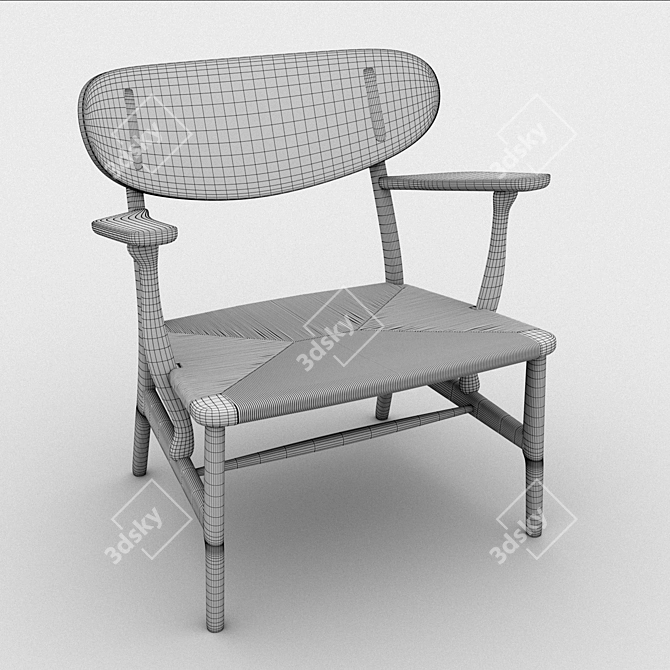 Title: Carl Hansen CH22 Chair: Legendary Danish Design 3D model image 3