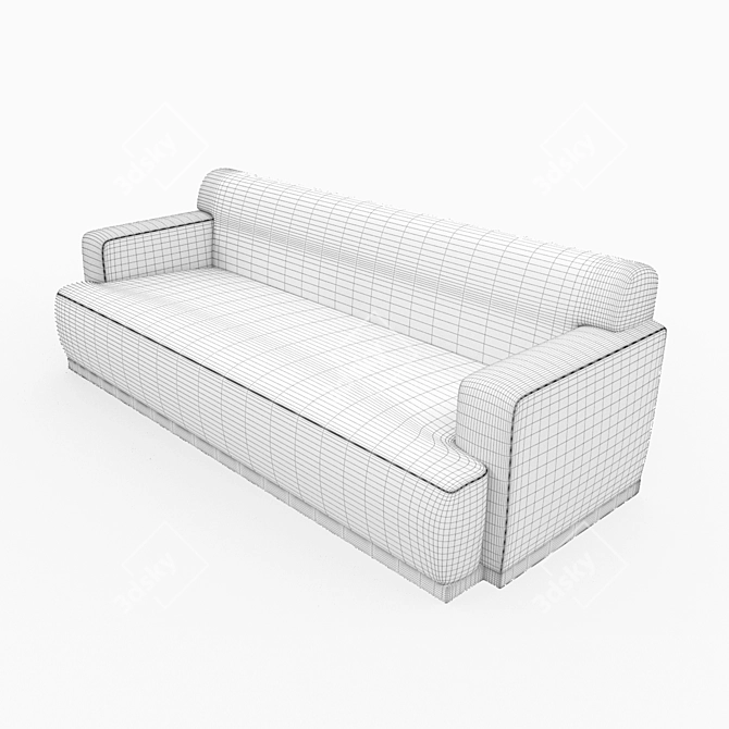 Elegant Oxford Sofa by Louise Bradley 3D model image 3