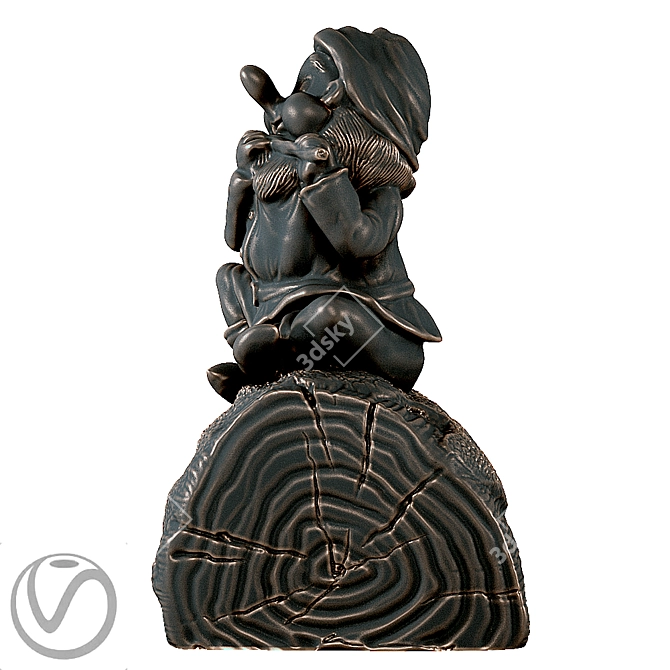 Whimsical Flute-Playing Dwarf 3D model image 3