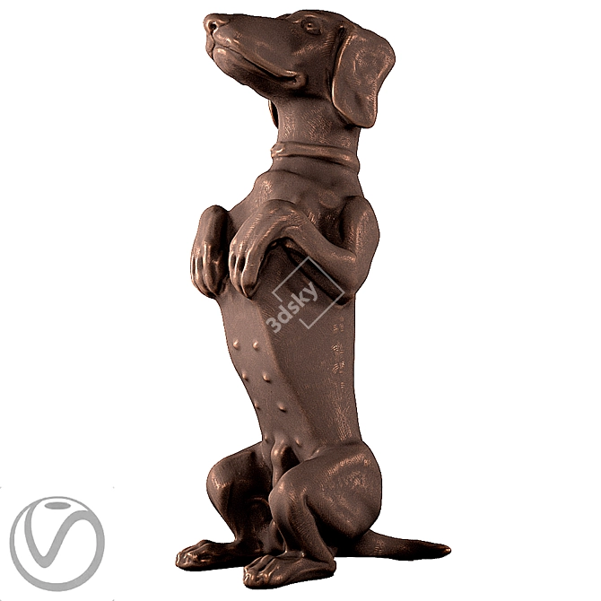 Adorable Dachshund: Perfect Pet Companion! 3D model image 1