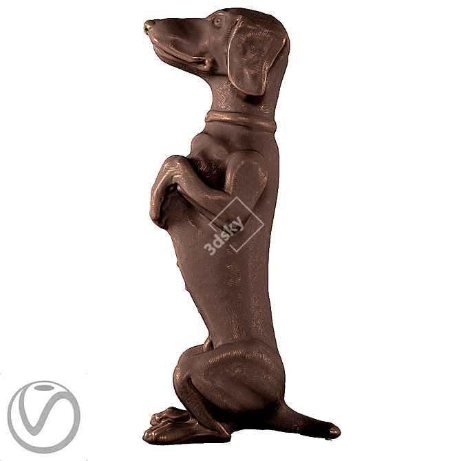 Adorable Dachshund: Perfect Pet Companion! 3D model image 2