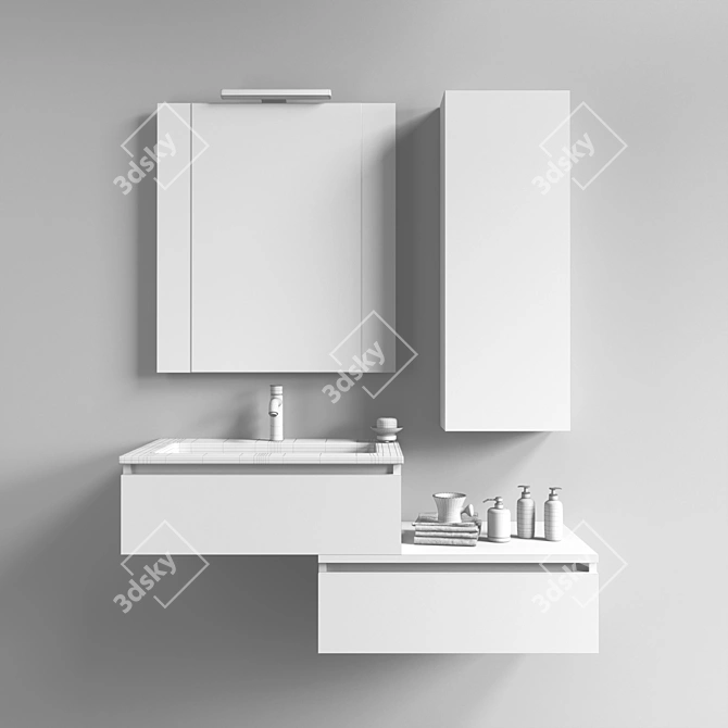 Modular Bathroom Furniture Set 3D model image 3