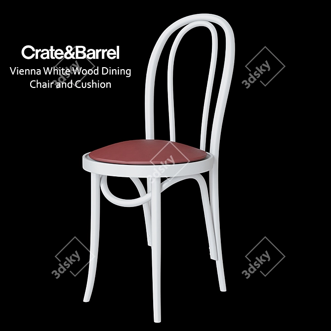 Elegant Vienna White Dining Chair 3D model image 1