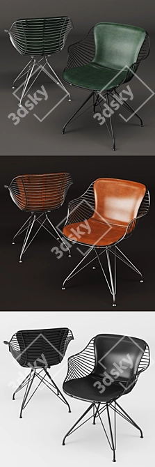 Modern Dining Set: SIGMA DRIVE Table & WIRE DINING CHAIR 3D model image 2