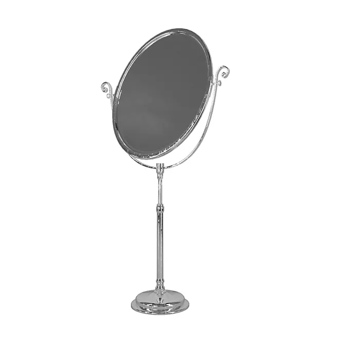 Elegant Nickel Table Mirror 3D model image 1