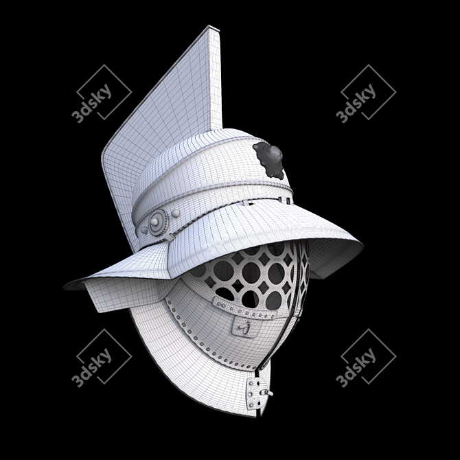 Roman Bronze Gladiator's Helmet 3D model image 3