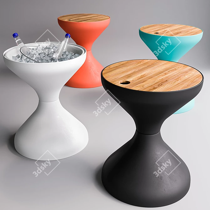 BellShaped Outdoor Side Table 3D model image 1