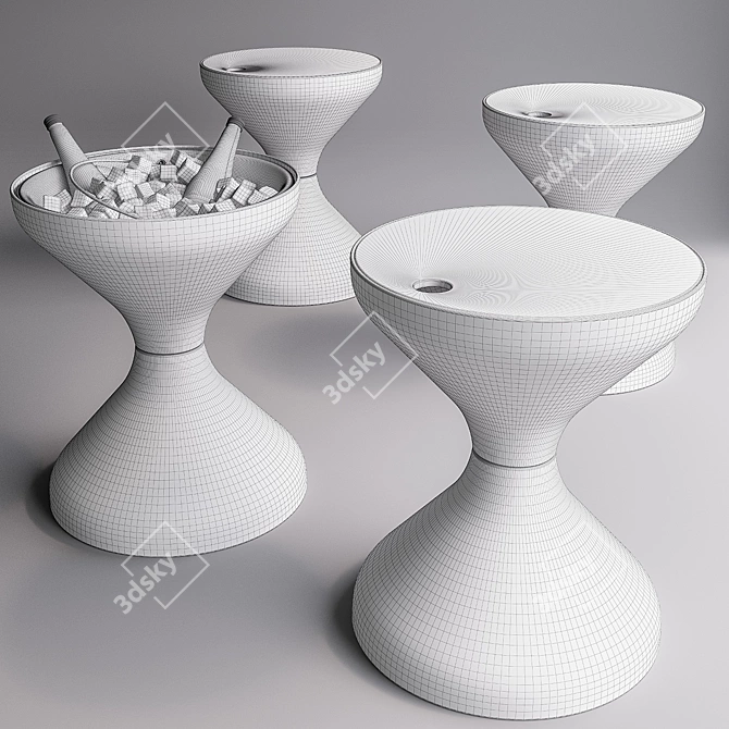 BellShaped Outdoor Side Table 3D model image 2