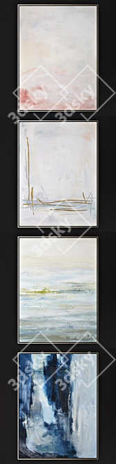 Abstract Artworks Collection - 4 Unique Pieces 3D model image 2