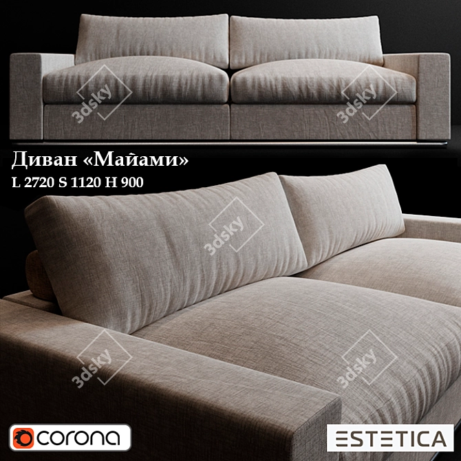 Estetica Comfort Sofa 3D model image 1