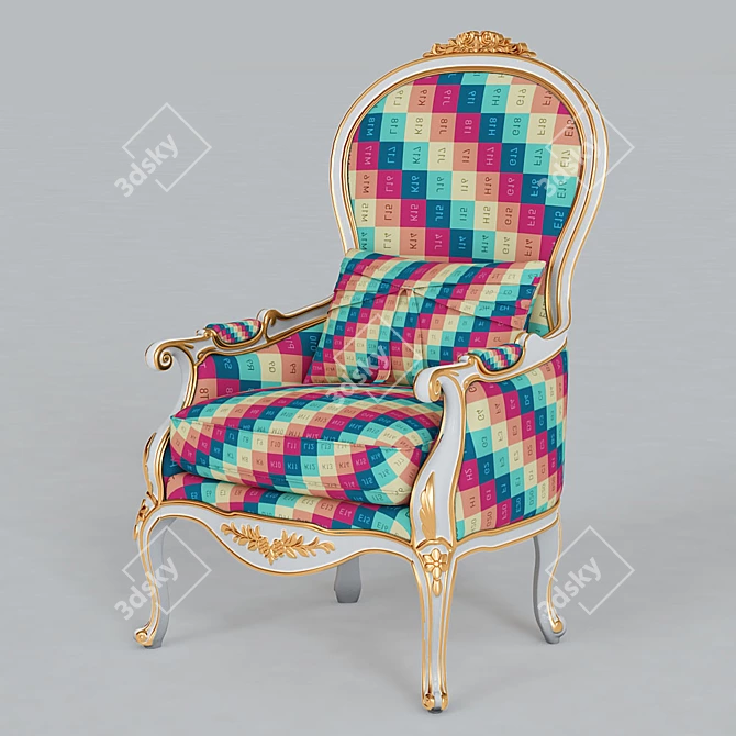 Vintage Accent Chair 3D model image 2