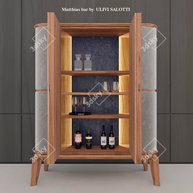 Matthias Wine Cabinet: Elegant and Functional 3D model image 1