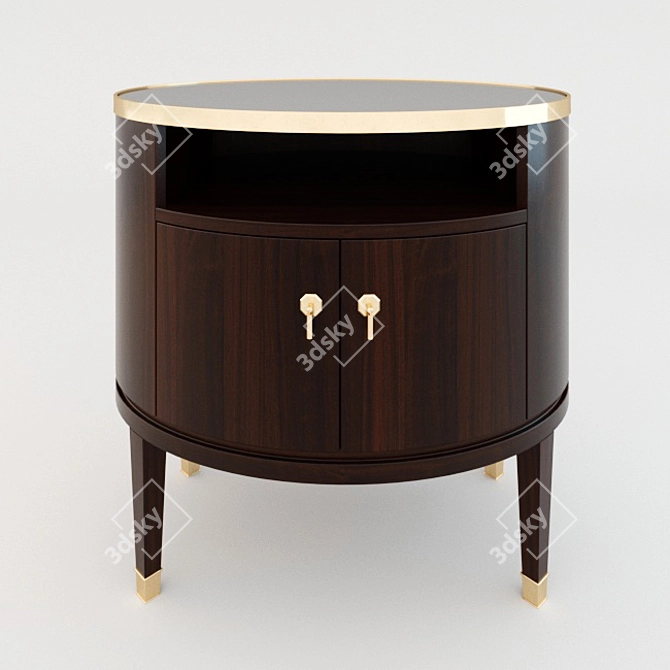 Elegant Walnut Pirouette Side Table 3D model image 2