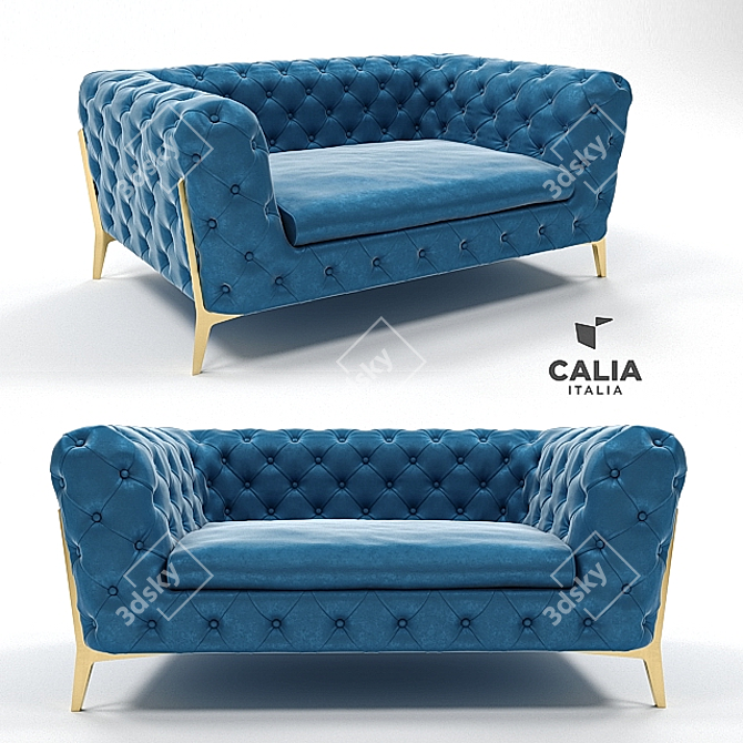 Title: Elegant Belle Epoque Chesterfield 3D model image 1