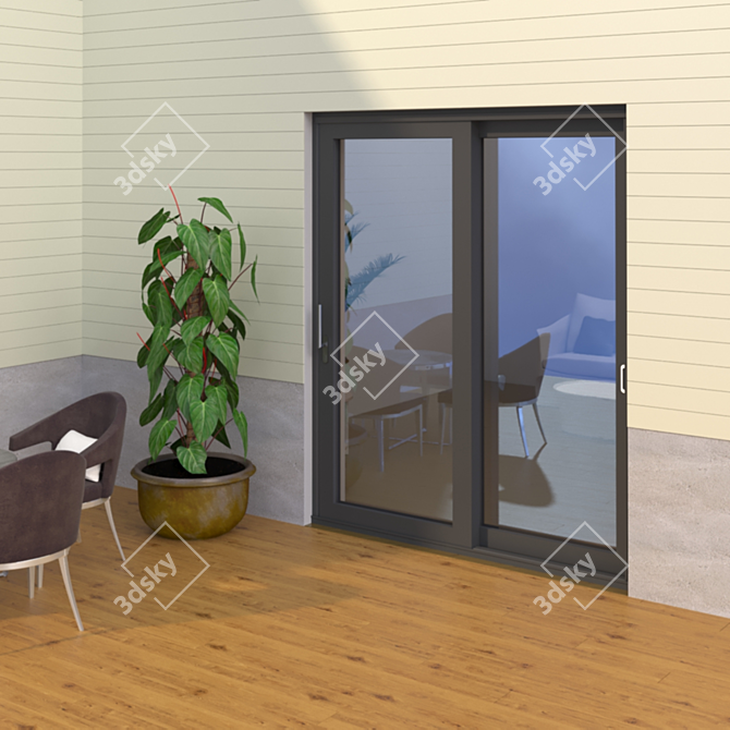 Schuco ASS 70.HI Sliding Door ST 2A 3D model image 2