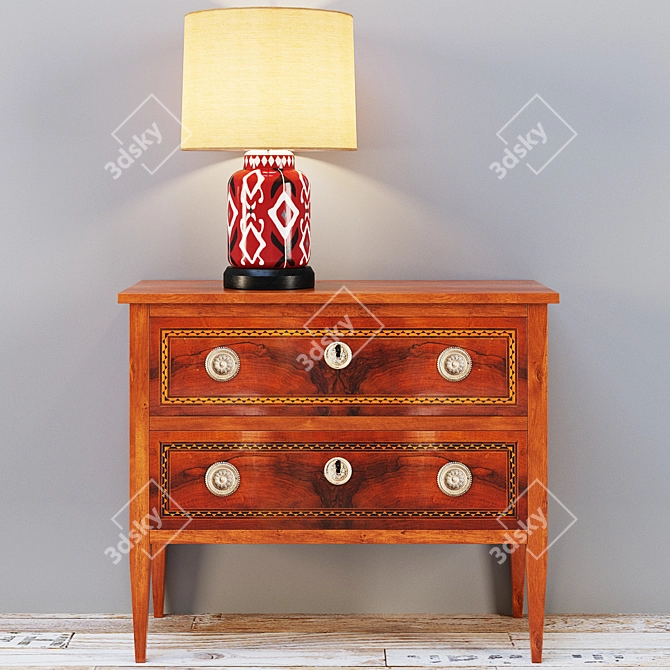 Elegant Churchill Fabric Sleigh Bed 3D model image 1