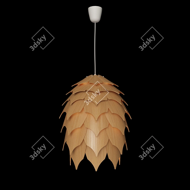 Modern Wood Pendant Lamp 3D model image 1