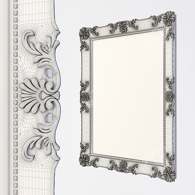 Elegant Gold Mirror 3D model image 3