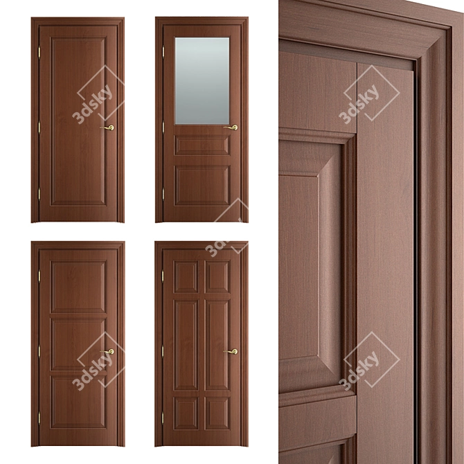 Elegance Collection: Massivstyle Interior Door 3D model image 1