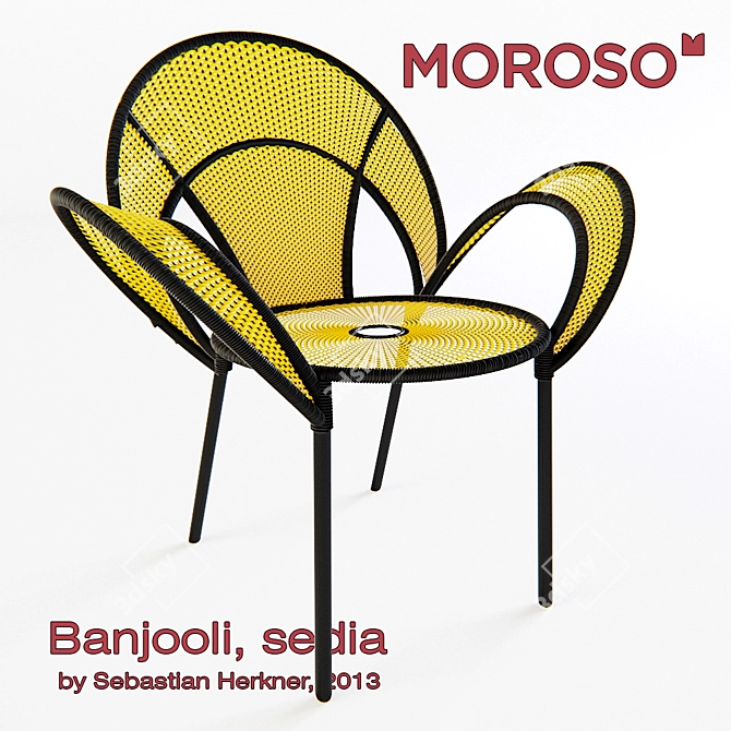 Elegant Ergonomic Banjooli Chair 3D model image 1