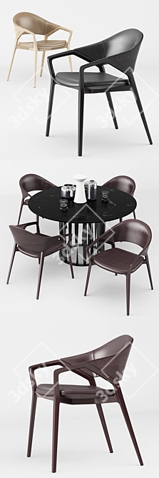 Modern Dining Set: 133 Ico & 475 Boboli by Cassina 3D model image 2