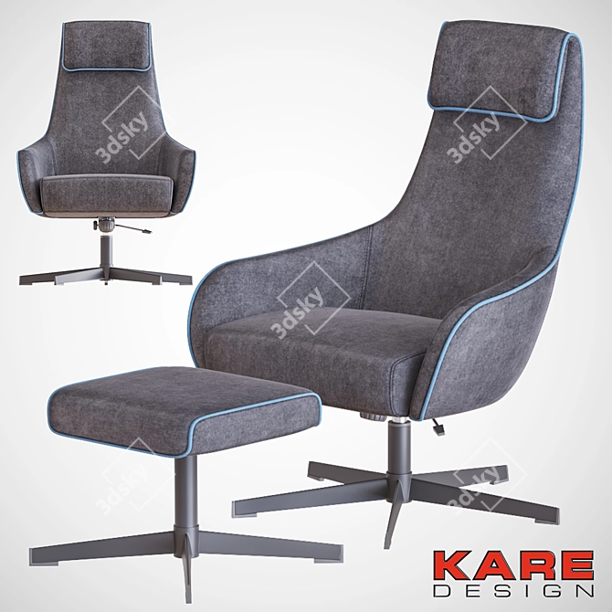 KARE Long Island Swivel Stool 3D model image 1