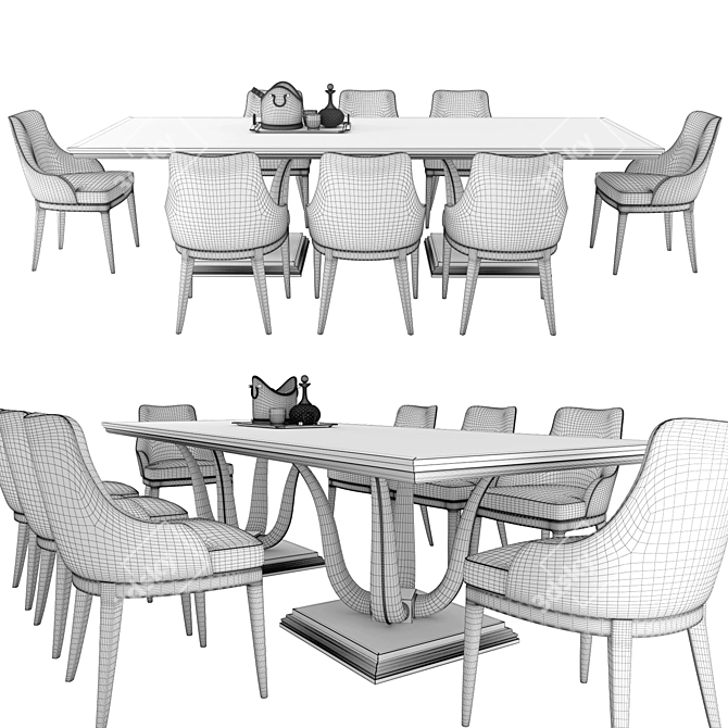 Elegant Galimberti Nino Dining Set 3D model image 2