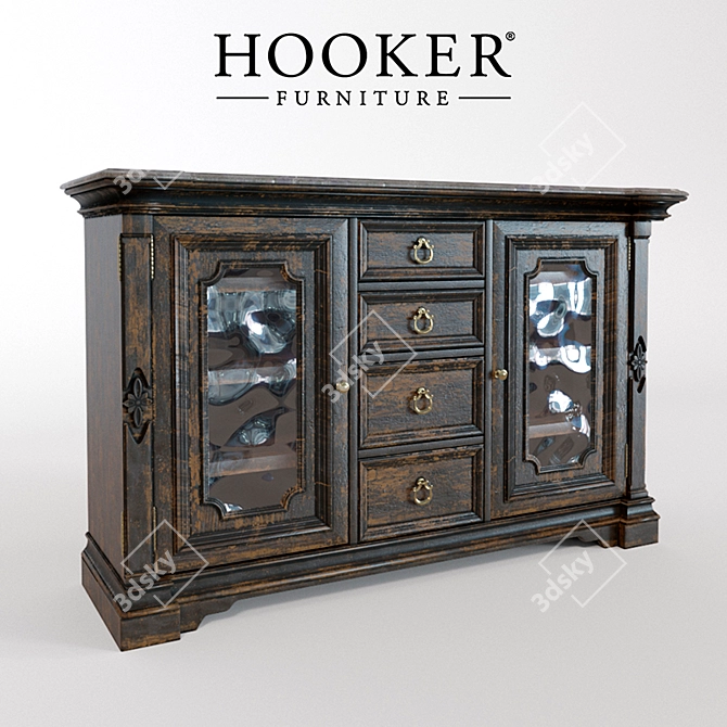 Elegant Auberose Bar Cabinet 3D model image 1