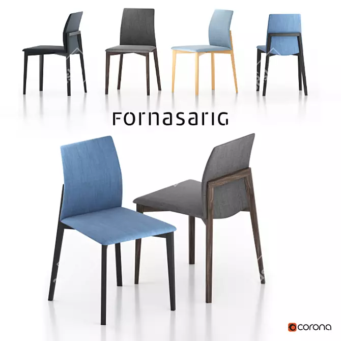 Fornasarig Gaia Chair: Classy Comfort in Compact Design 3D model image 1