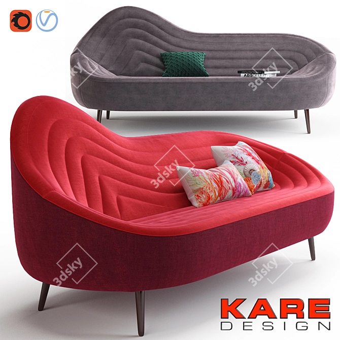 Title for Kare Design Sofa Isobar (red): Modern Red Sofa with Polyester Cover

Title for Kare Design Sofa Isobar (gray): Cont 3D model image 1