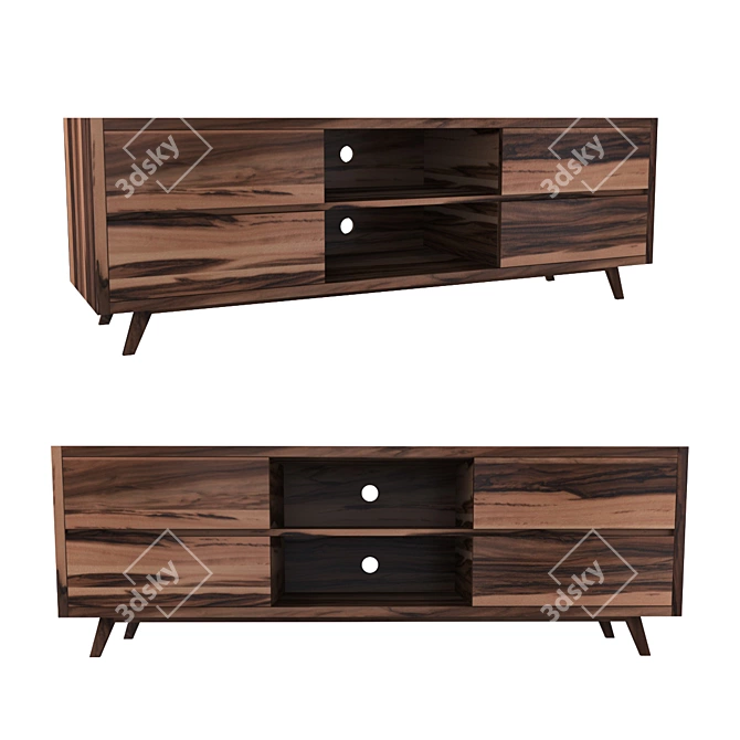 Modern Vintage TV Stand for ION D1013 3D model image 1