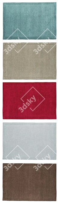 York Rugs: Chocolate, Duck Egg, Poppy, Taupe, Teal - 5 Elegant Designs 3D model image 2