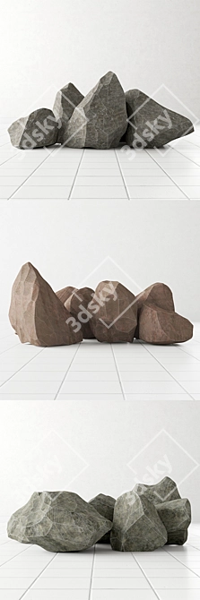 Rock Stone Collection: 7 Unique Gems 3D model image 2