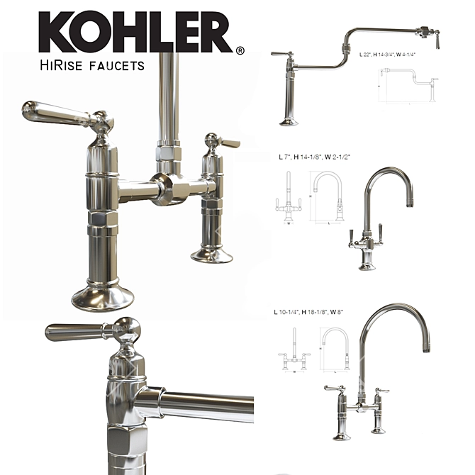 Elevate Your Space: Kohler Hirise Faucet 3D model image 1