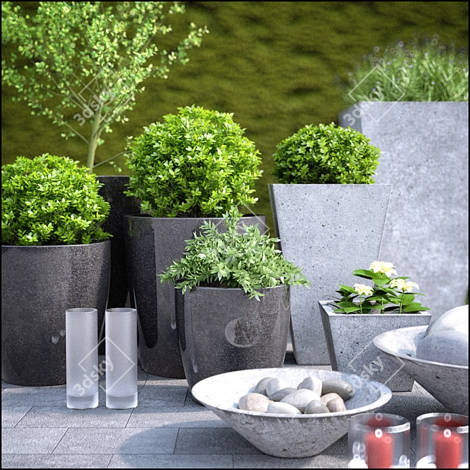 Modern Planters for Stylish Spaces 3D model image 4