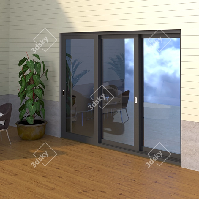 Schuco ASS 70.HI Sliding Door 3D model image 2