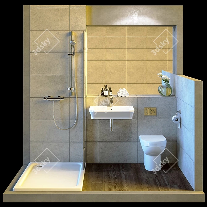 Contemporary Bathroom Collection 3D model image 2