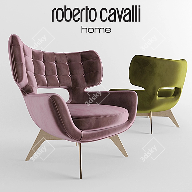 Luxury Maclaine Armchair by Roberto Cavalli 3D model image 1