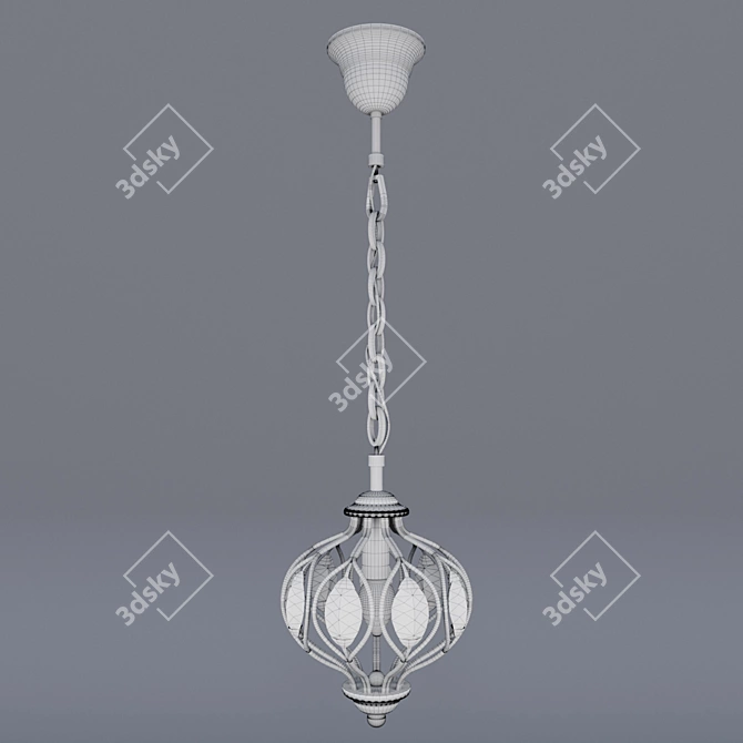 Fes Pendant Lamp: Crystal & Metal, Brown (1-Light) 3D model image 3