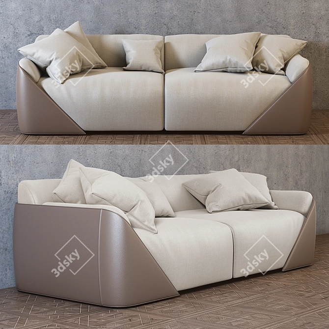 ALIVAR LAGOON - Luxurious Leather Sofa 3D model image 1