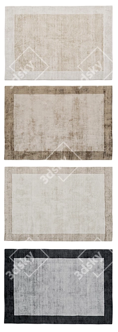 Elegant Asiatic Blade Border Rugs 3D model image 2